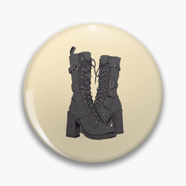 Item preview, Laced Elegance Silver Buckle Boots Comic Style Illustration designed and sold by MadeByHaresShop.