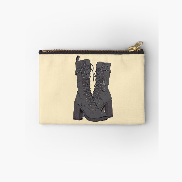 Item preview, Laced Elegance Silver Buckle Boots Comic Style Illustration designed and sold by MadeByHaresShop.