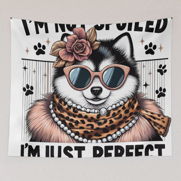 Item preview, Pomsky Diva designed and sold by DogArtGallery.