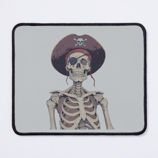 Item preview, Gray Skeletal Buccaneer A Line Clair Comic Illustration designed and sold by ShroomForge.