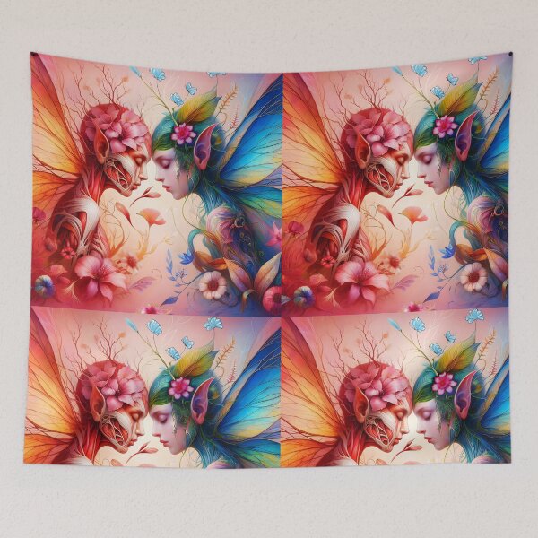 Item preview, Anatomy botanical illustration of two fairies designed and sold by EmeraldeaArt.