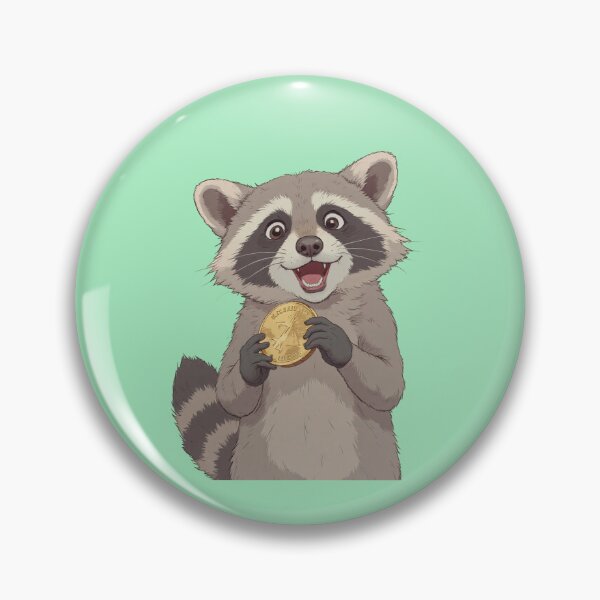 Item preview, Delightful Raccoon's Shiny Coin Treasure Comic Style designed and sold by ShroomForge.