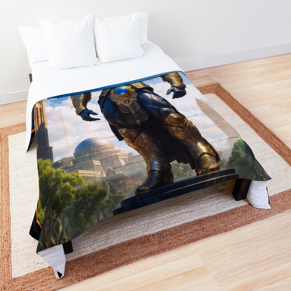 The Titan Bracellious Guardian Of The Sacred City Astounding AI Concept Art by Xzendor7 Decorative Art Print Comforter