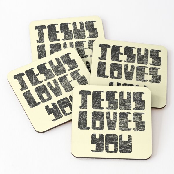 Item preview, Jesus Loves You – Simple Christian Typography with Custom Font & black design designed and sold by ZechJohnRB.