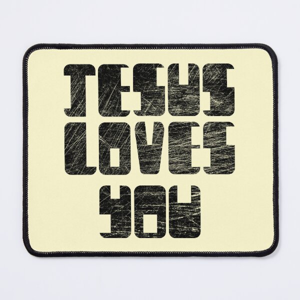 Item preview, Jesus Loves You – Simple Christian Typography with Custom Font & black design designed and sold by ZechJohnRB.