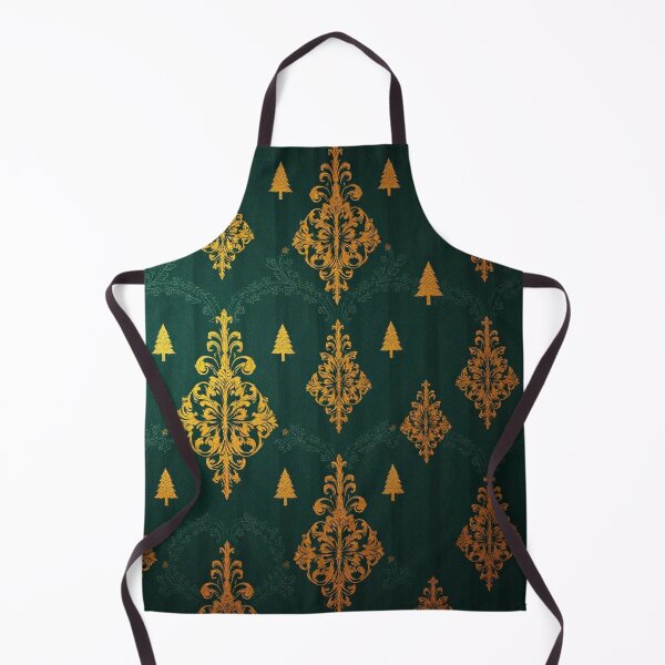 Item preview, Emerald Green Stripes & Gold Damask With Tiny Christmas Trees designed and sold by DesignsByPrnces.