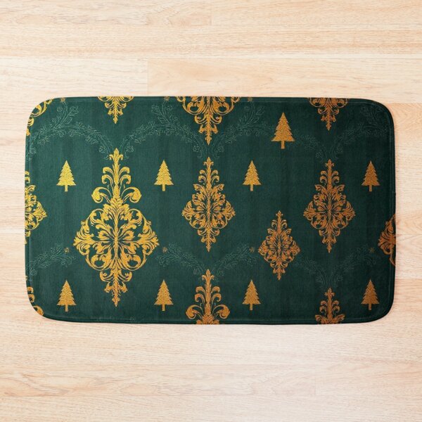 Item preview, Emerald Green Stripes & Gold Damask With Tiny Christmas Trees designed and sold by DesignsByPrnces.