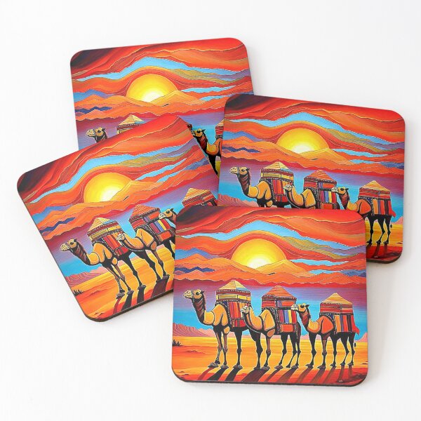 Item preview, Desert Camel caravan at sunset 1 designed and sold by George Hutton Hunter.