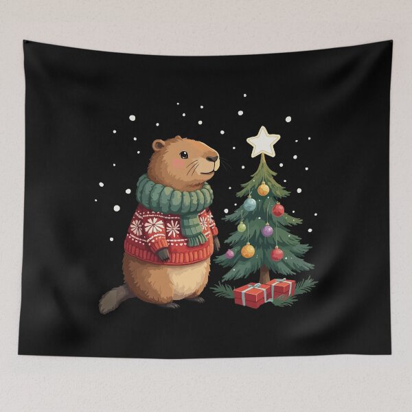 Item preview,  Christmas Capybara designed and sold by Krasnovaovaova.