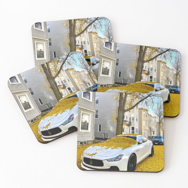 Item preview, A Sleepy Maserati Draped in Golden  Leaves designed and sold by florencemilan.