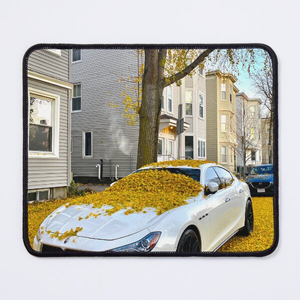 Item preview, A Sleepy Maserati Draped in Golden Leaves designed and sold by florencemilan.