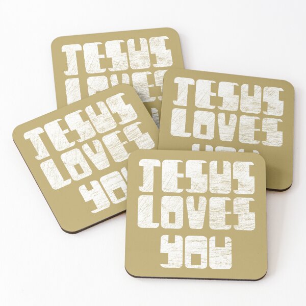 Item preview, Jesus Loves You – Simple Christian Typography with Custom Font & white design designed and sold by ZechJohnRB.