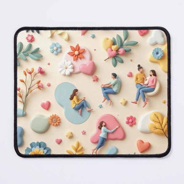 Item preview, A soothing 3D pattern background showcasing therapy sessions and supportive environments, ideal for counseling services and mental health awareness. designed and sold by AlwaysHome.