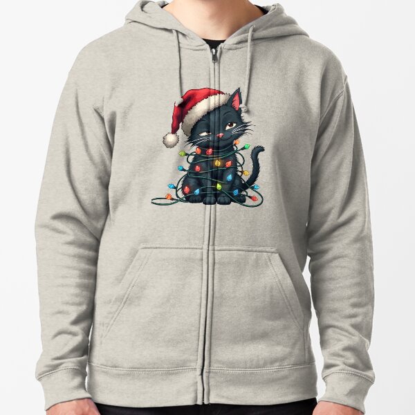 Item preview, Adorable Black Cat Christmas Design for Cat Lovers Black Cat with Christmas Lights designed and sold by EidosEmporiium.