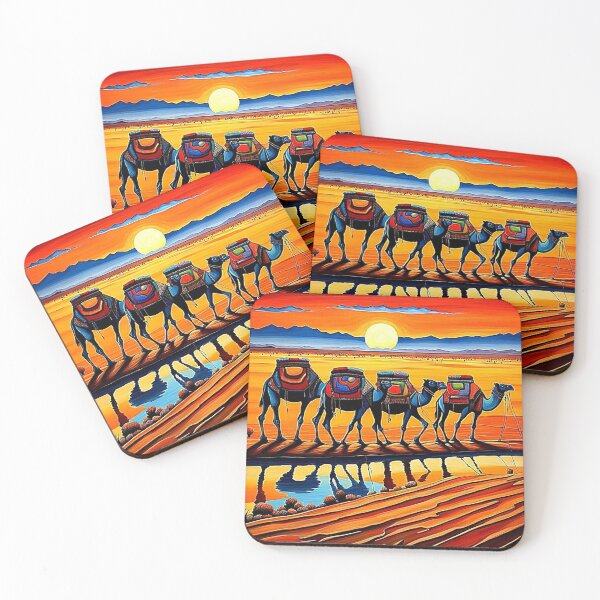 Item preview, Desert Camel caravan at sunset 4 designed and sold by George Hutton Hunter.