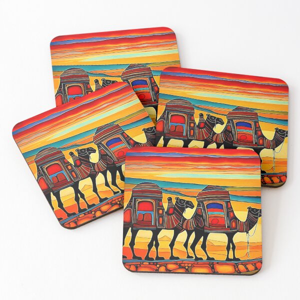 Item preview, Desert Camel caravan at sunset 5 designed and sold by George Hutton Hunter.