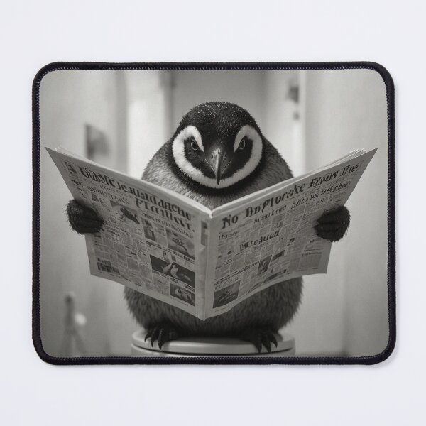 Item preview, Penguin on Toilet Reading Newspaper Art designed and sold by vk09.