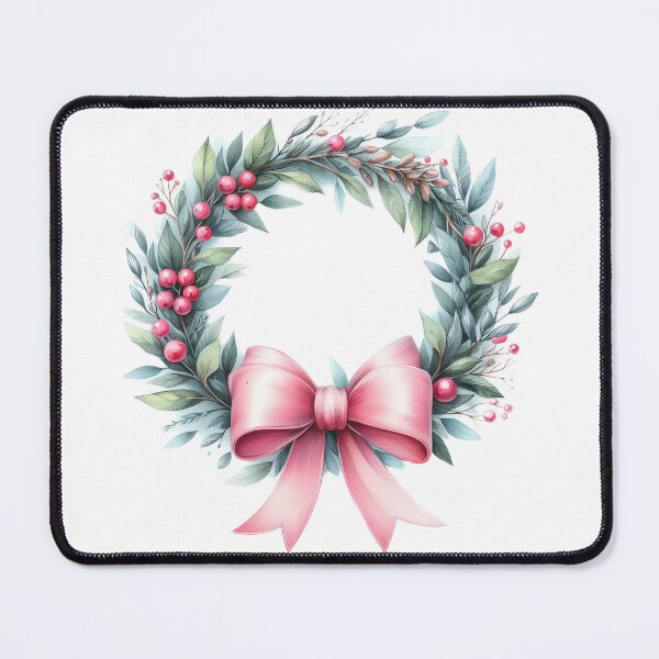 Item preview, Leafy Wreath with Pink Bow & Berries designed and sold by FocusPocus.
