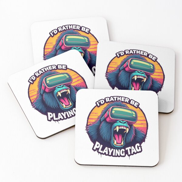 Item preview, I'd Rather Be Playing Tag Gorilla VR Gamer designed and sold by Adrian Kane.