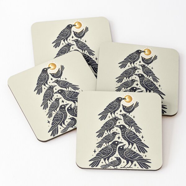 Item preview, Raven Christmas Tree with Moon- Mystical Holiday Design designed and sold by ArizonaWitches.
