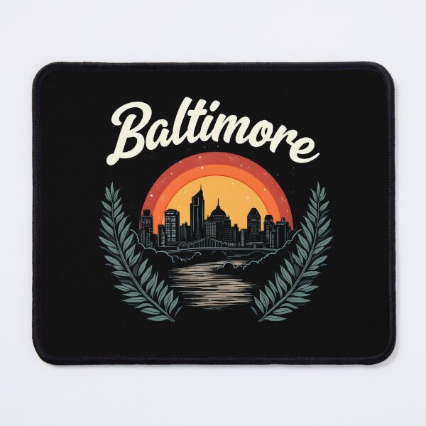 Item preview, Baltimore Skyline Retro Sunset  designed and sold by Queen1120.