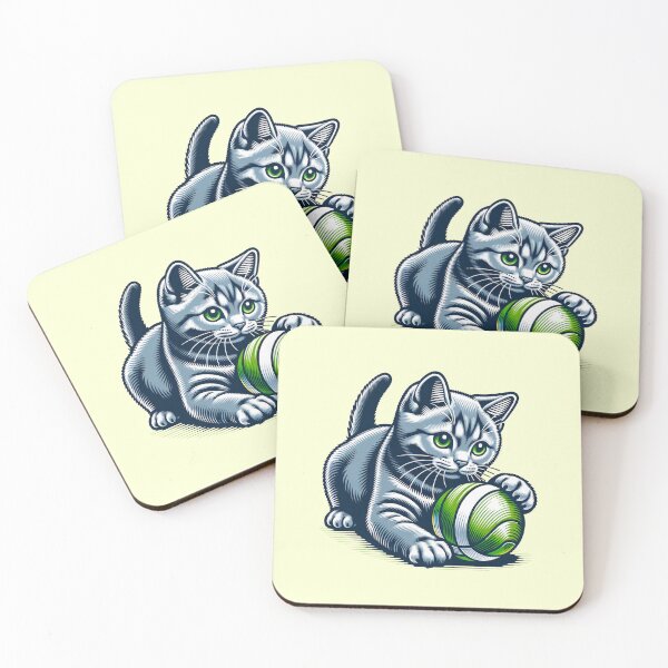 Item preview, Gray American Shorthair Playing With A Ball designed and sold by MGRcompany.