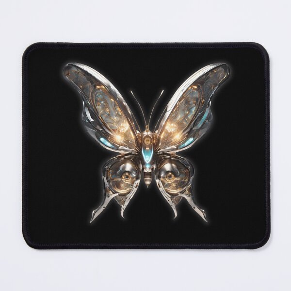 Item preview, Cybernetic butterfly, shiny , silver, mechanical insect. designed and sold by DONandEK.