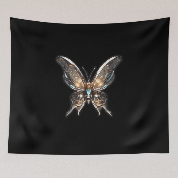 Item preview, Cybernetic butterfly, shiny , silver, mechanical insect.  designed and sold by DONandEK.
