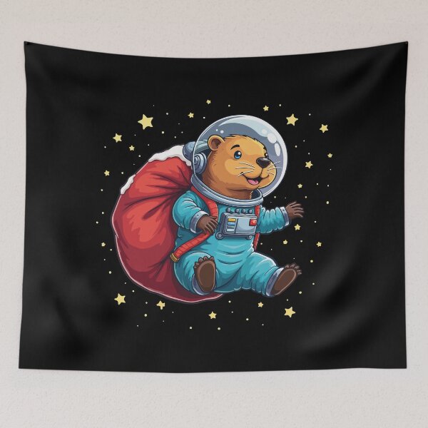 Item preview, Festive Capybara Astronaut: Space Christmas Adventure designed and sold by Krasnovaovaova.