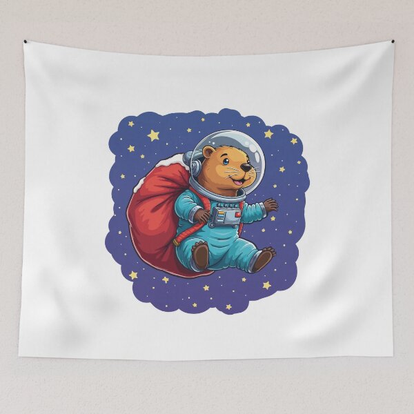 Item preview, Festive Capybara Astronaut: Space Christmas Adventure designed and sold by Krasnovaovaova.