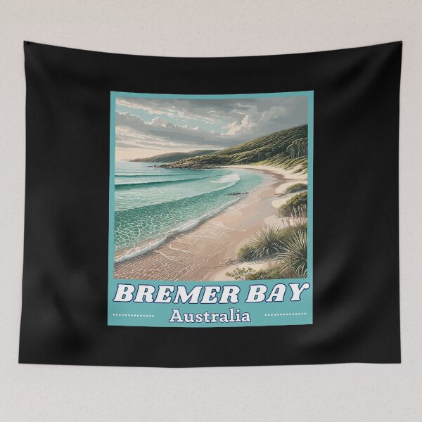 Item preview, Bremer Bay Australia Retro Art Travel Skyline designed and sold by MaateoDesign.