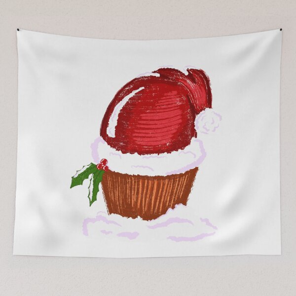 Item preview, A Cake with a Christmas red hat designed and sold by Maryart8.