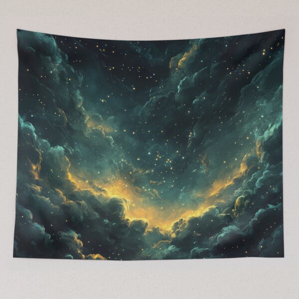 Item preview, Night sky filled with vibrant cosmic clouds designed and sold by brandway.