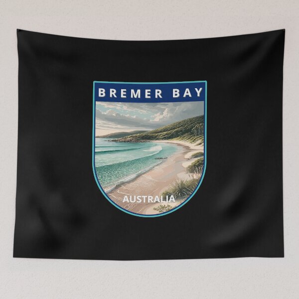 Item preview, Bremer Bay Australia Retro Art Travel Badge designed and sold by MaateoDesign.