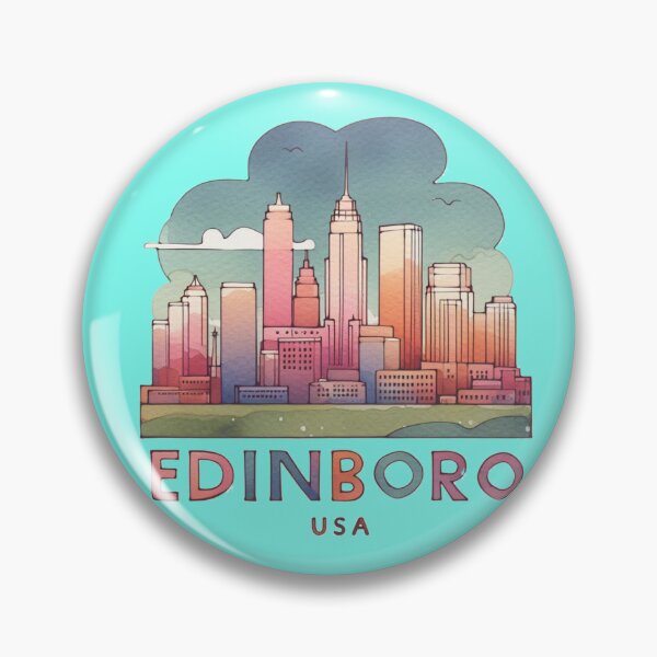 Item preview, Edinboro USA Minimalist 3D Watercolor Sticker Design,  designed and sold by PaintMeWorld.