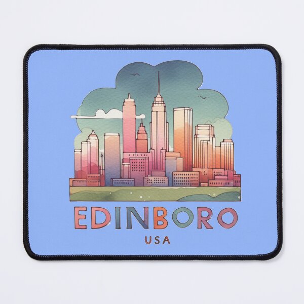 Item preview, Edinboro USA Minimalist 3D Watercolor Sticker Design, designed and sold by PaintMeWorld.