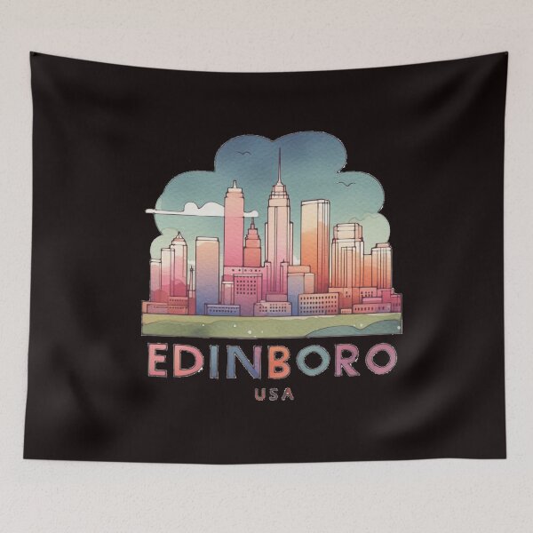 Item preview, Edinboro USA Minimalist 3D Watercolor Sticker Design,  designed and sold by PaintMeWorld.