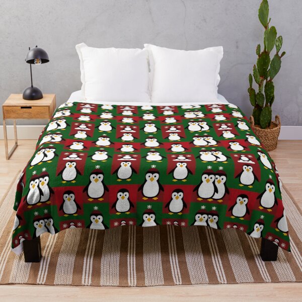 Item preview, Christmas Penguin Vintage Red Green Checkered Pattern designed and sold by Sturdust.