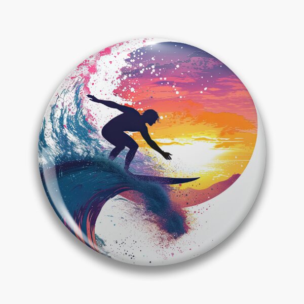 Item preview, Surfer’s Path Through Sunset Waves designed and sold by Piotrek0001.