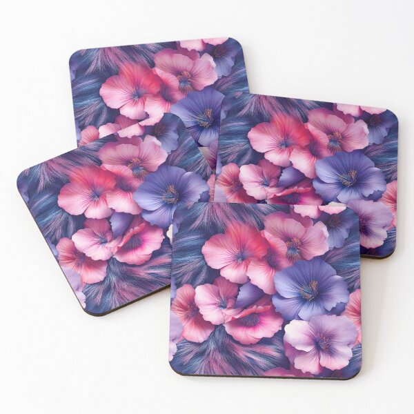 Item preview, Pink and Purple flowers on faux fur designed and sold by AngelottiCR.