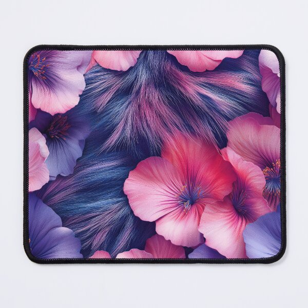 Item preview, Pink and Purple flowers on faux fur designed and sold by AngelottiCR.