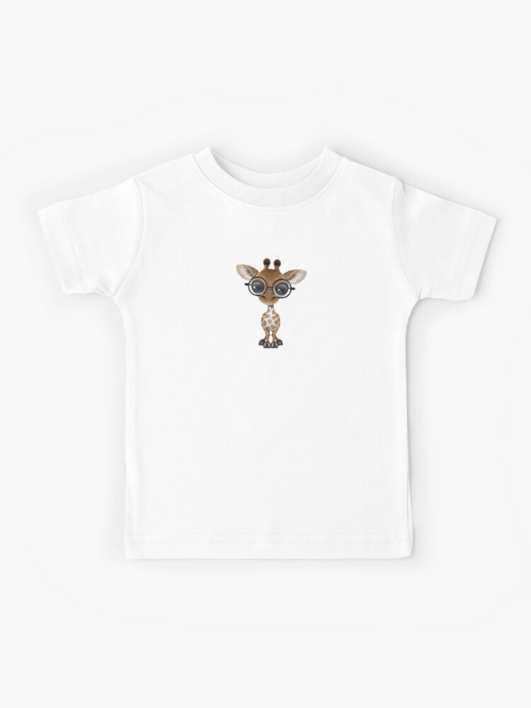 giraffe with glasses shirt