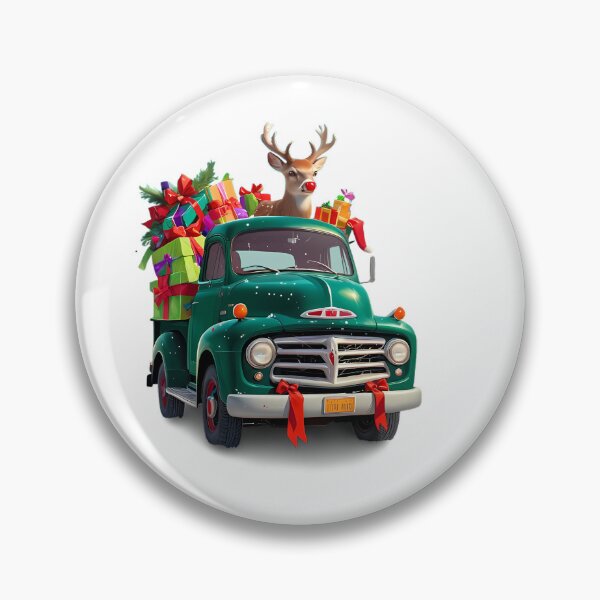 Item preview, A reindeer in a Santa Claus hat delivers gifts on a pickup truck designed and sold by AnnaTymosh.