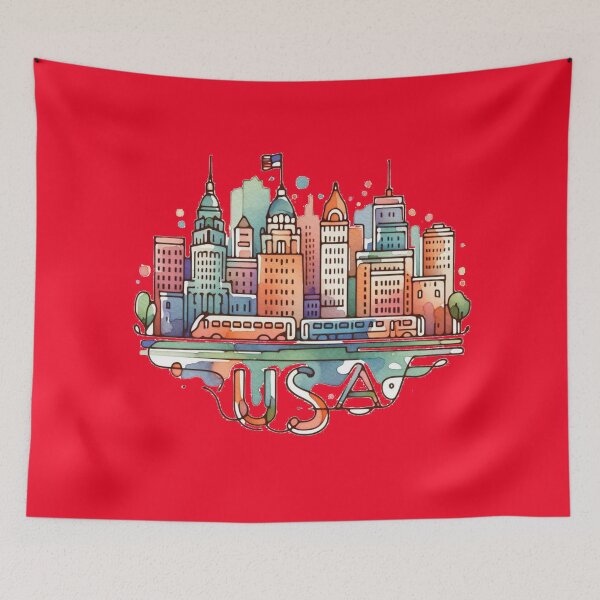 Item preview, Copy of Edinboro USA Minimalist 3D Watercolor Sticker Design,  designed and sold by PaintMeWorld.