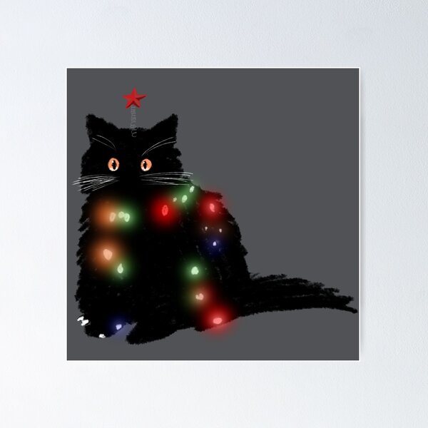 Item preview, Christmas light cat designed and sold by 4rtsBlue3.