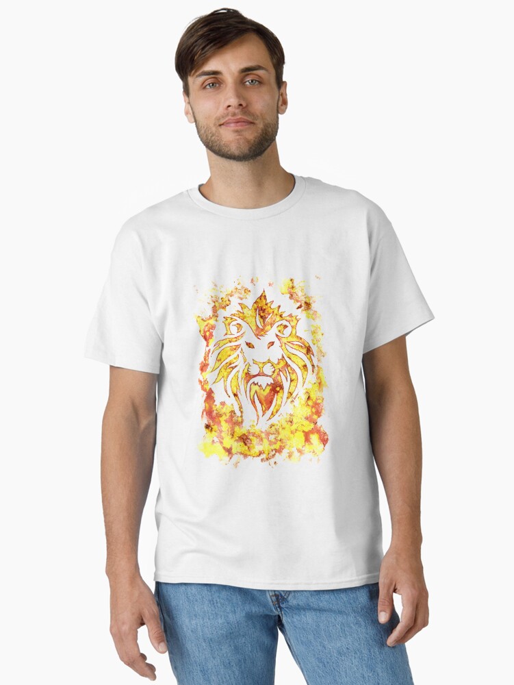 Thumbnail 2 of 7, Classic T-Shirt, Fire Lion designed and sold by ImagineMeraki.