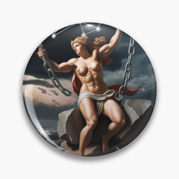 Item preview, Andromeda and muses Chained Greek Mythology painting art designed and sold by Vintage Designs +.