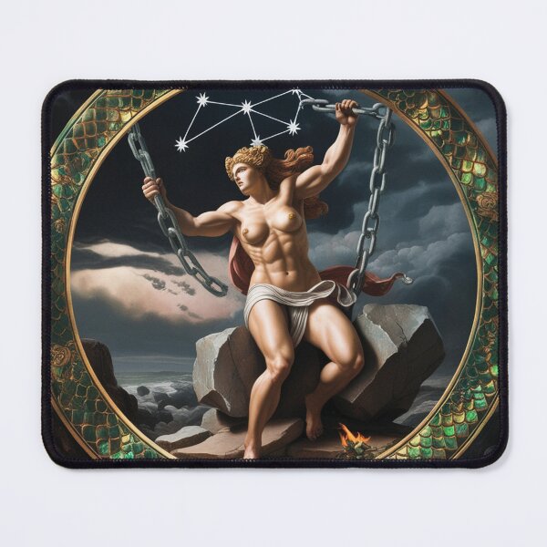 Item preview, Andromeda and muses Chained Greek Mythology painting art designed and sold by Vintage Designs +.