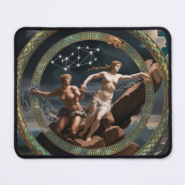 Item preview, Andromeda and muses Chained Greek Mythology painting art designed and sold by Vintage Designs +.