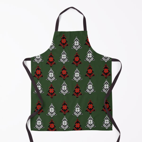 Item preview, Fir trees with Christmas pattern, on green background designed and sold by Topmel.